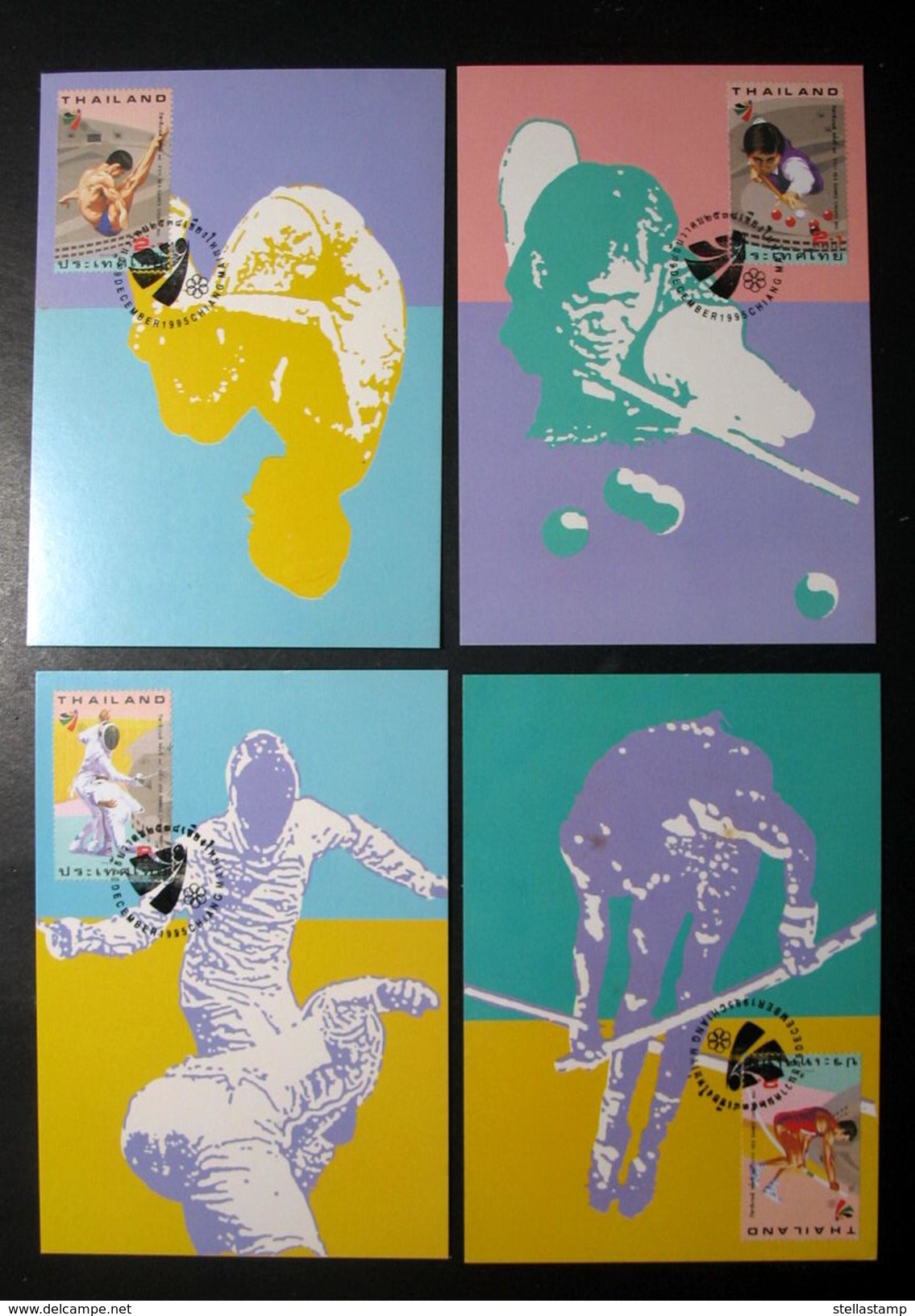 Thailand Maximum Cards 1995 SEa Games 18th - Thaïland