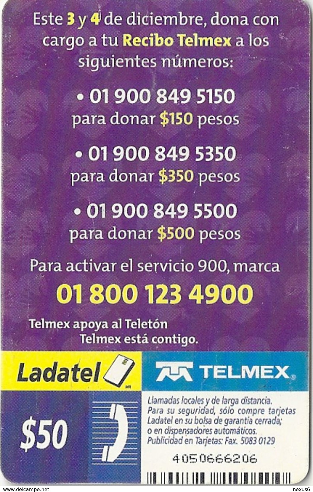 Mexico - Ladatel - TELETON 2004 Unidos Por El Amor - P-1429 - 50$, 10.2004, Used - Mexico