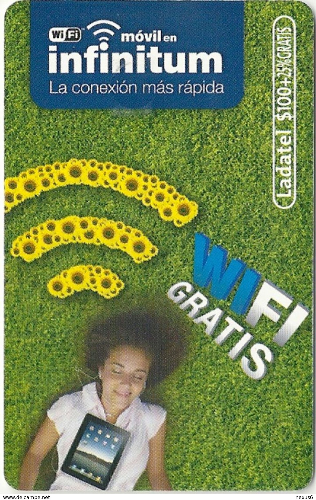 Mexico - Ladatel - WiFi Infinitum - Wifi Gratis - P-2011-08, 100$, 2011, Used - Mexico