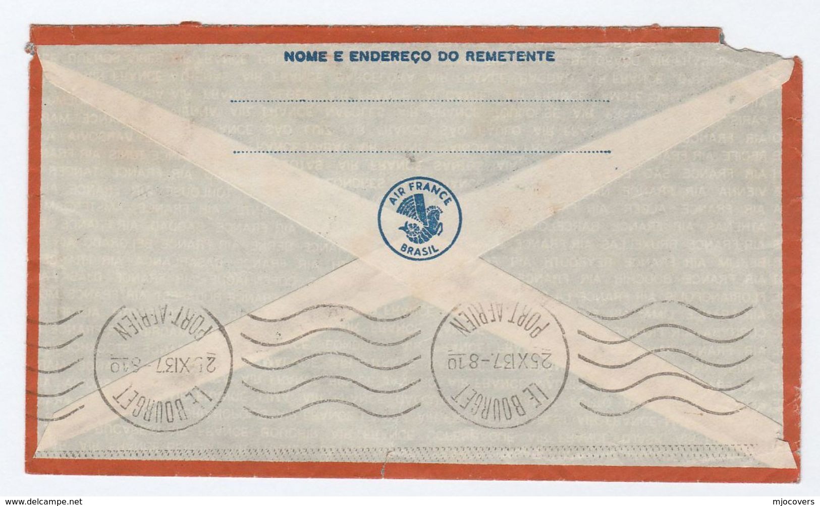 1937 BRAZIL Bahia AIR FRANCE FLIGHT COVER Via  Le Bourget France To GB Aviation Stamps - Covers & Documents