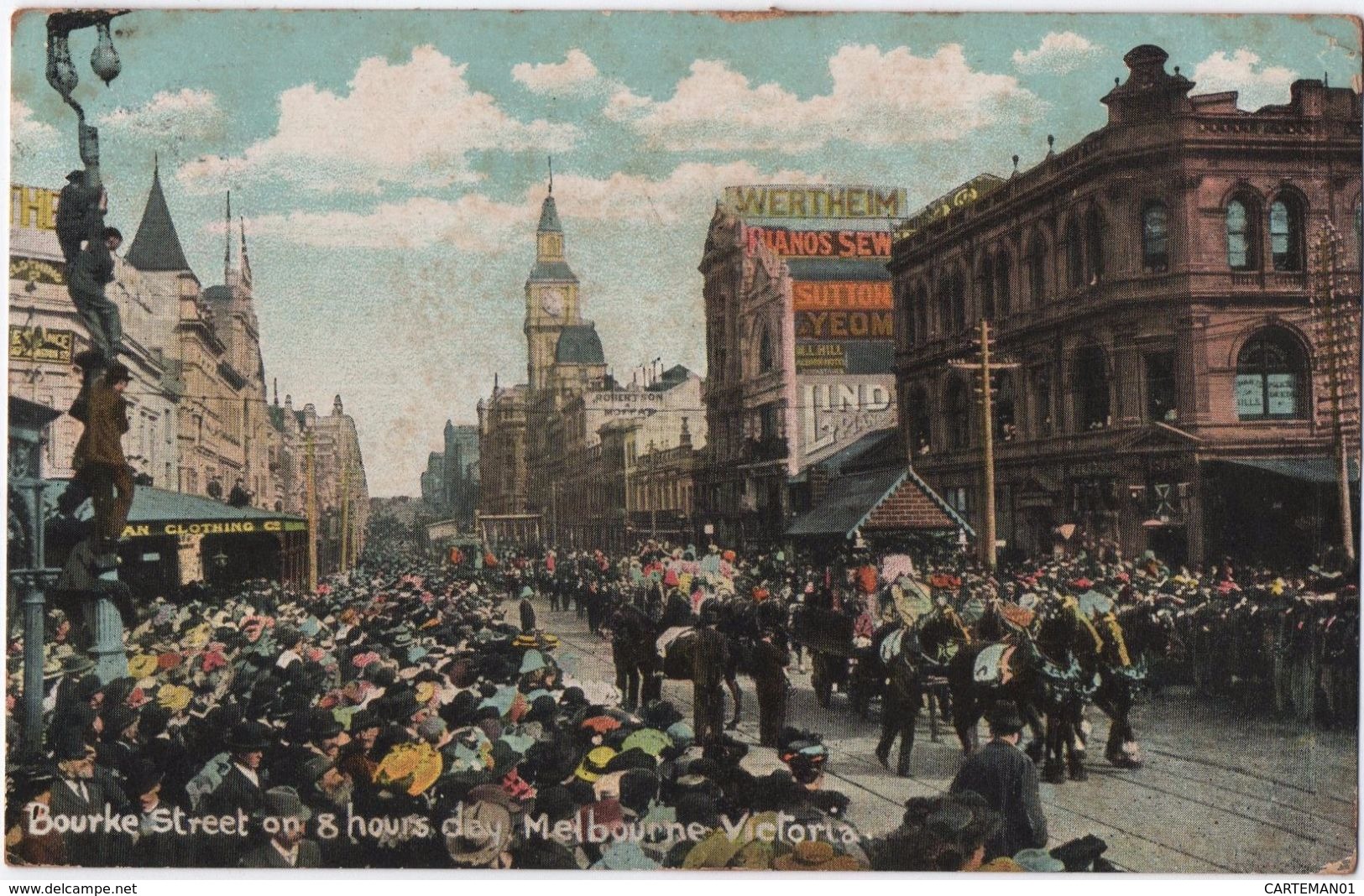 Bourke Street On 8 Hours Day. Melbourne Victoria. - Melbourne