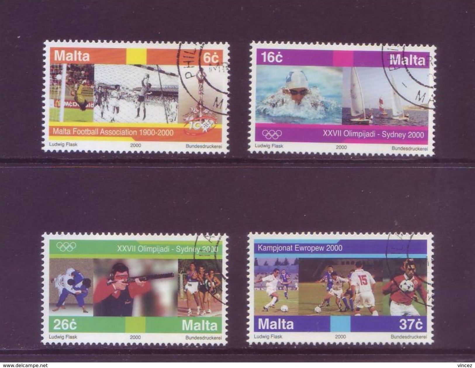 Malta 2000 - Avvenimenti Sportivi, 4v Usati Serie Completa - Malta