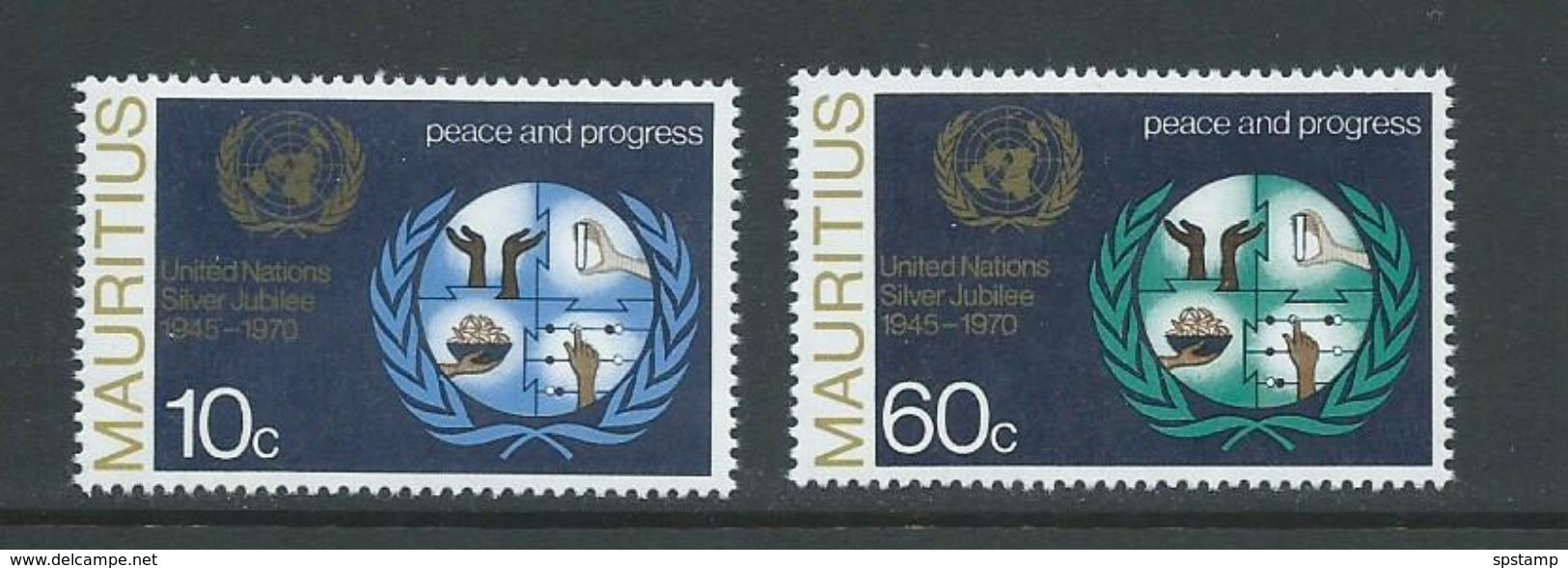 Mauritius 1970 United Nations Set Of 2 MNH - Mauritius (1968-...)