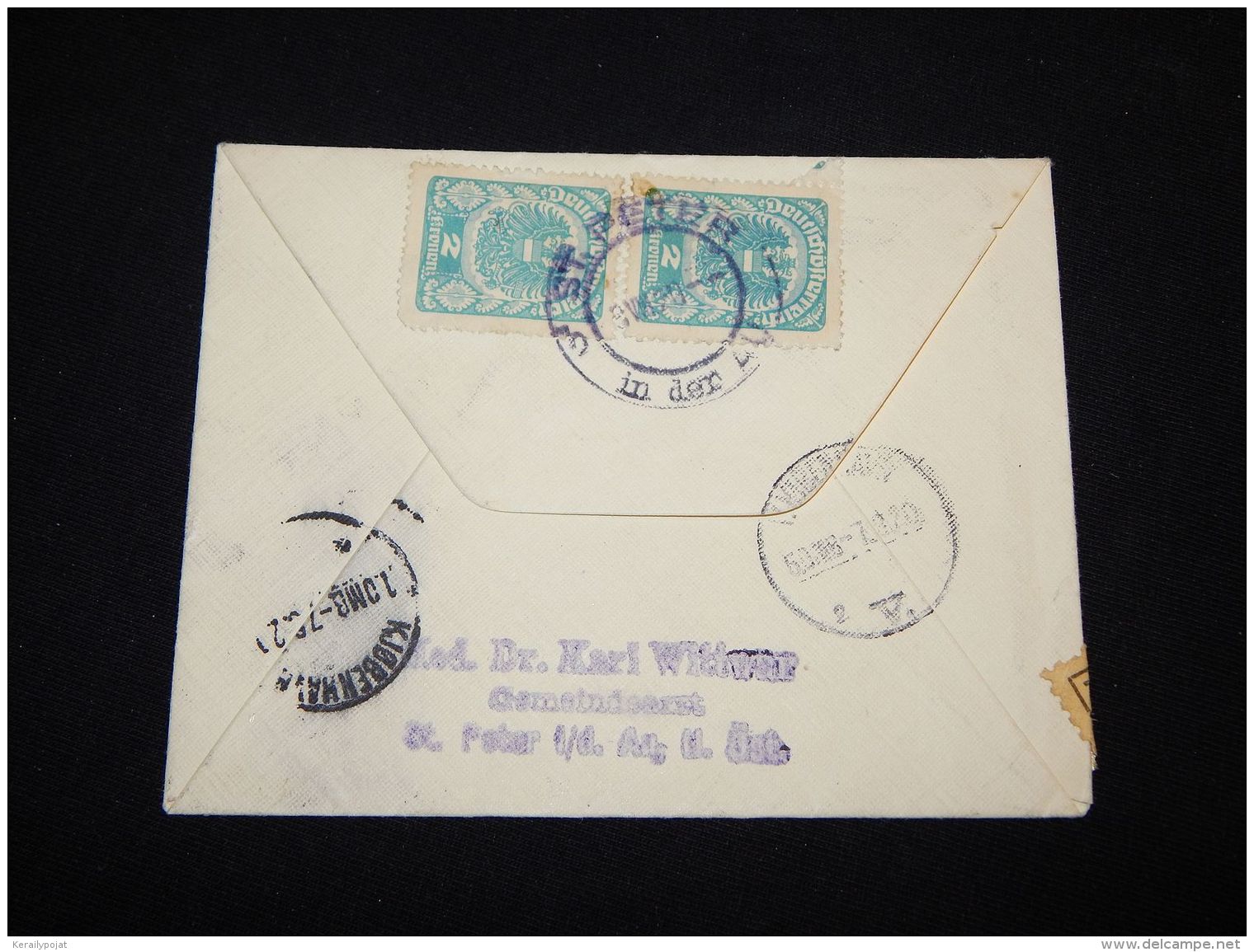 Austria 1920 St.Peter Registered Cover To Denmark__(L-3872) - Briefe U. Dokumente