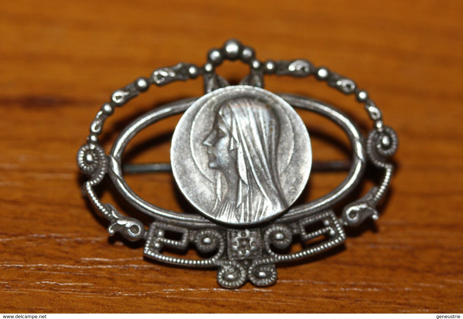 Belle Broche Religieuse Argent 800 "Vierge Marie"  Silver Religious Brooch - Religion & Esotérisme