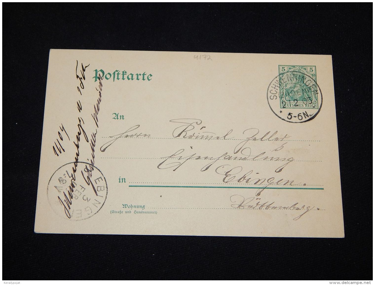 Germany 1903 Schwenningen 5pf Green Stationery Card__(L-4172) - Autres & Non Classés