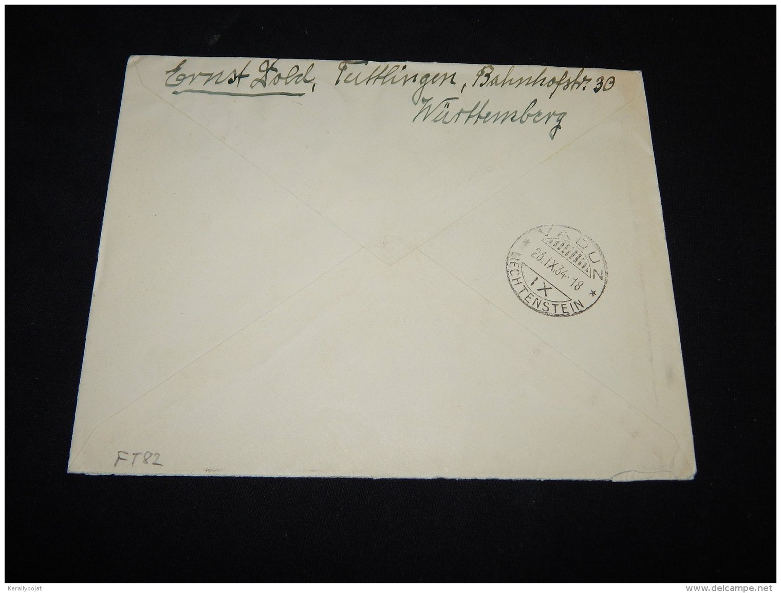 Germany 1934 Tuttlingen Cover To Liechtenstein__(L-5333) - Briefe U. Dokumente