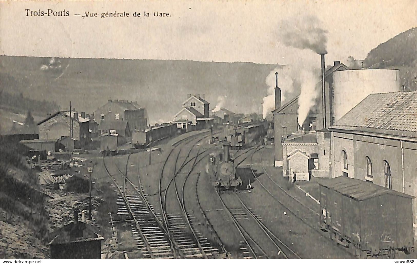 Trois-Ponts - Vue Générale De La Gare (top Animation, Loco, 1903) - Trois-Ponts