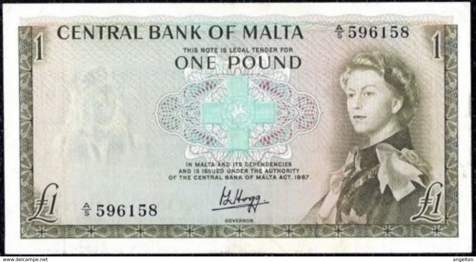Malta, 1 Pound Type 1967 XF QEII Banknote - Malte