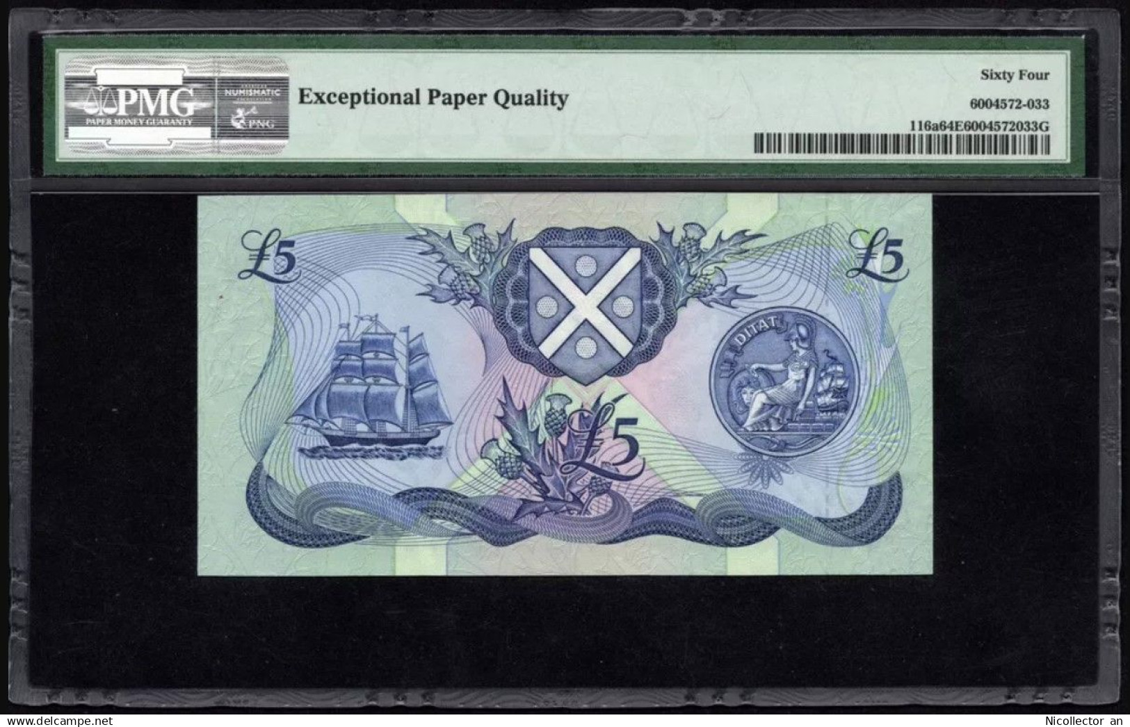 Scotland 5 Pounds 1990 PMG 64 EPQ Low S/N - 5 Pounds