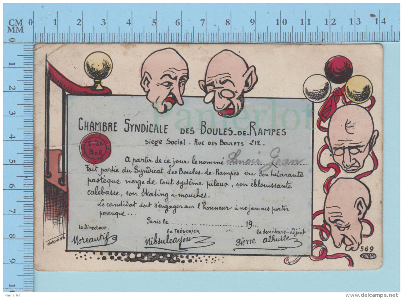 Norwins  - Chambre Syndicale Des Boules De Rampes " Chauvre" - Servi En 1908 Timbre " Semeuse" - Carte Postale - Norwins