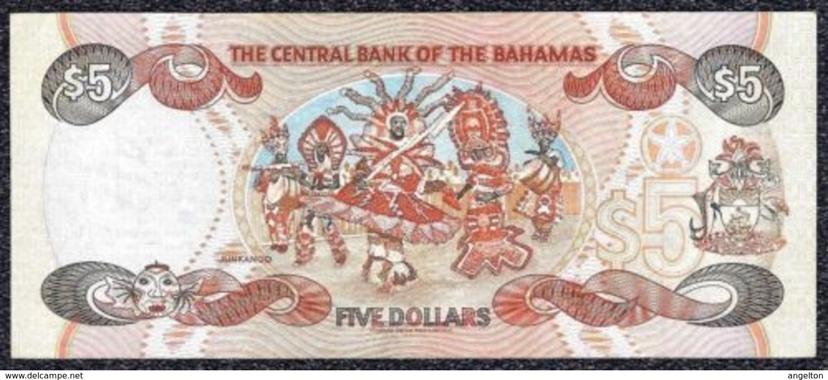 Bahamas 5 Dollars 1997 VF+ - XF Note - Bahamas