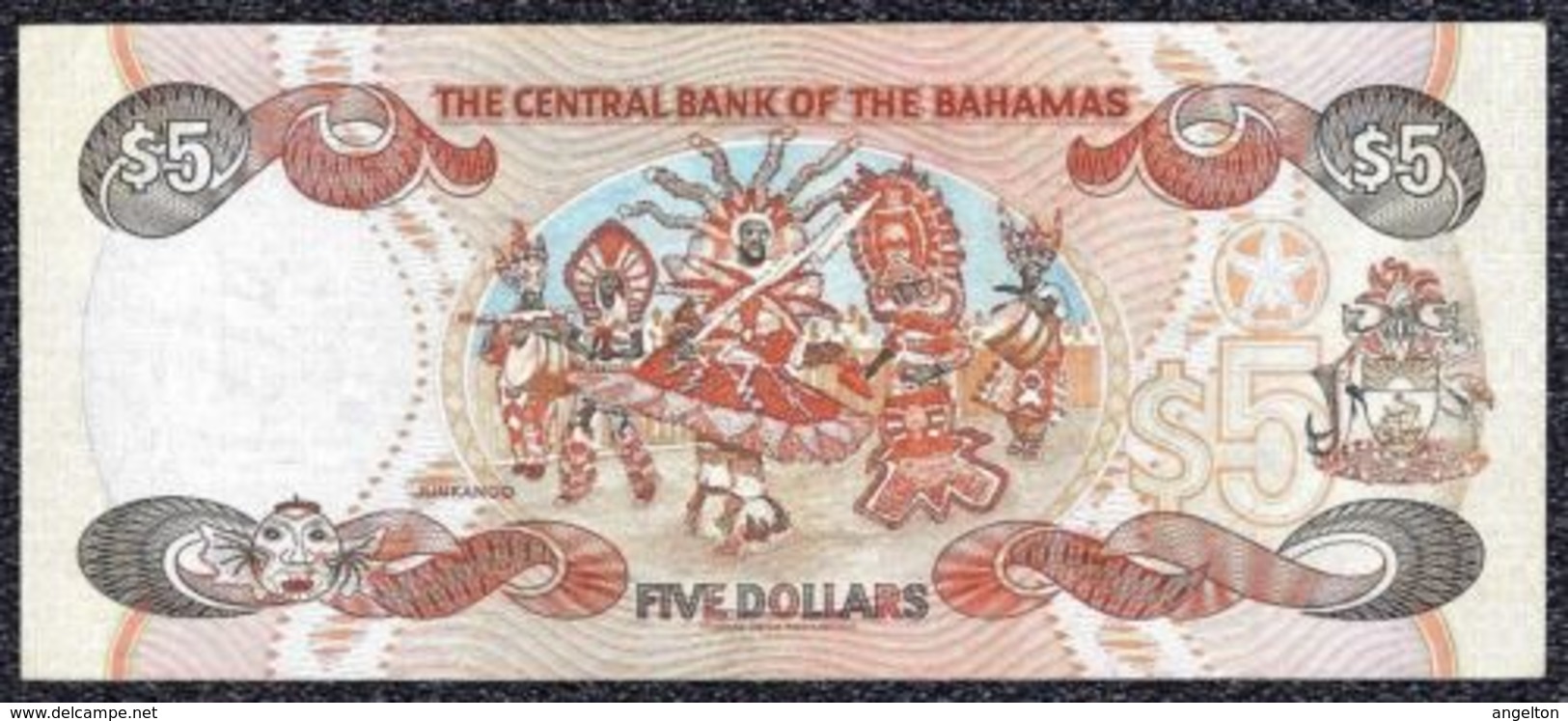 Bahamas 5 Dollars 1997 VF+ - XF Note - Bahama's