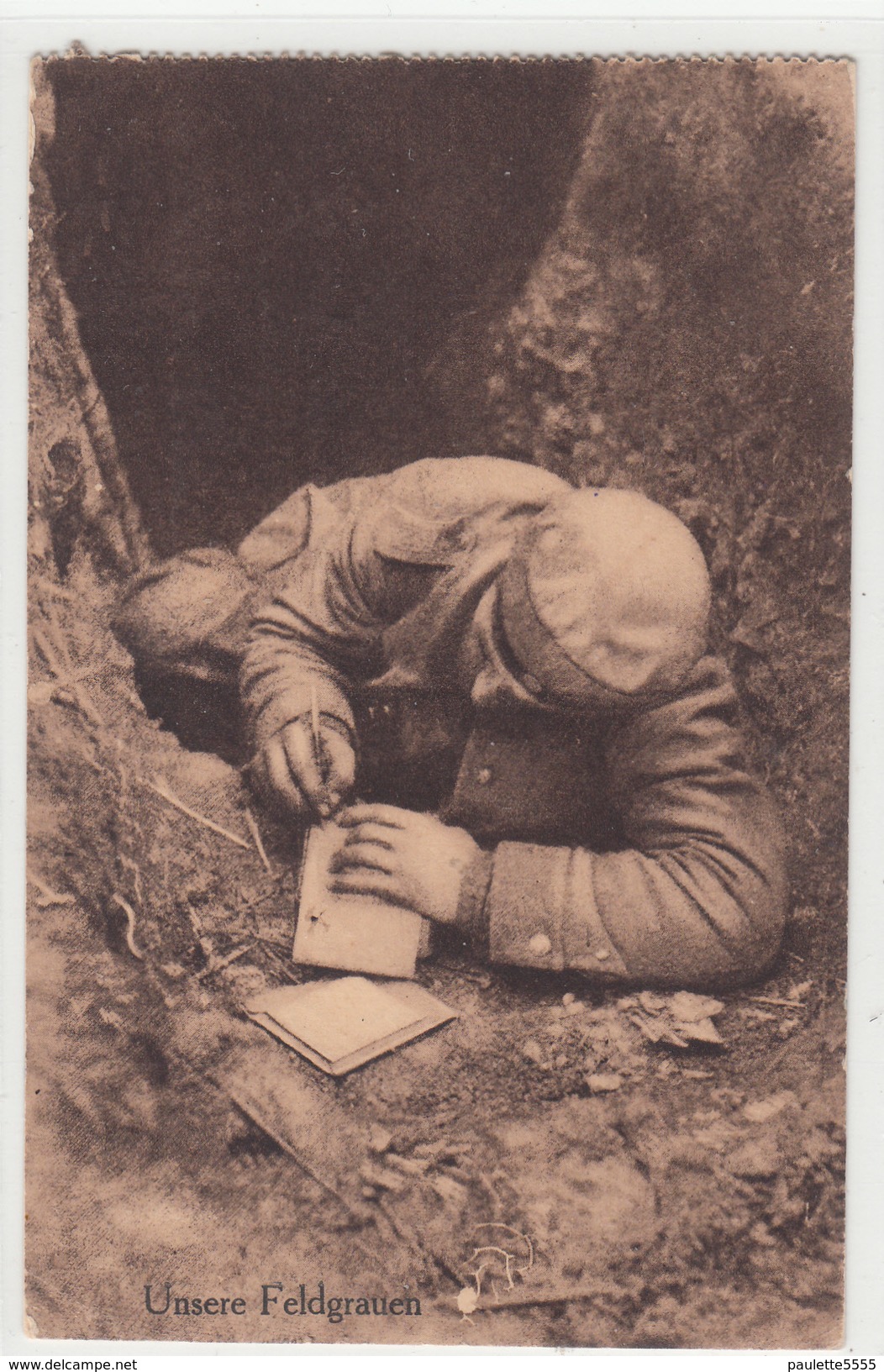 CPA Allemande-Soldats Allemand écriture-Unsere Feldgraueh 1915(guerre14-18)2scans TBE - Oorlog 1914-18