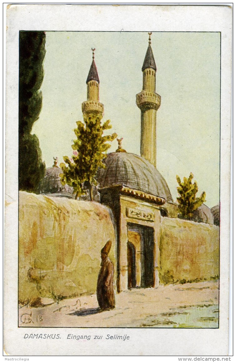 SIRYE  SYRIA  SIRIA  DAMAS  Damaskus  Eingang Zur Selimije  Tekkiye Mosque  Moschea  Illustrata Sign Gh18 - Siria