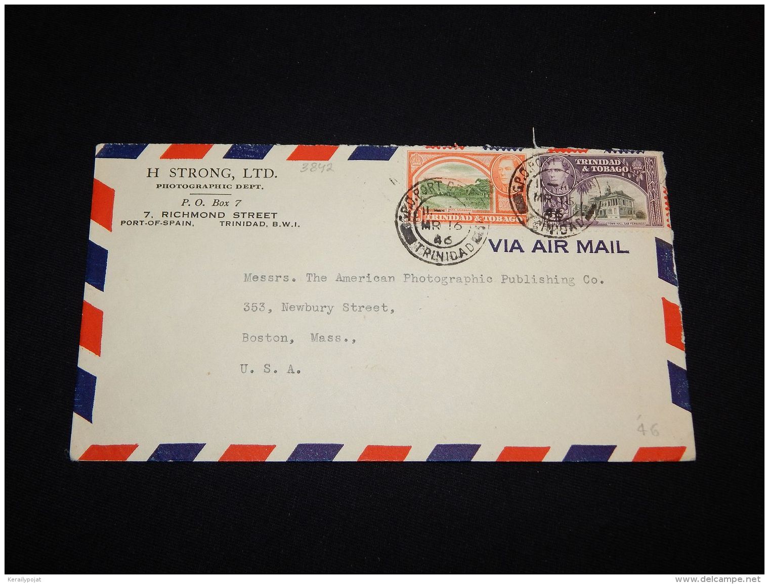 Trinidad &amp; Tobago 1946 Air Mail Cover To USA__(L-3842) - Trinité & Tobago (...-1961)