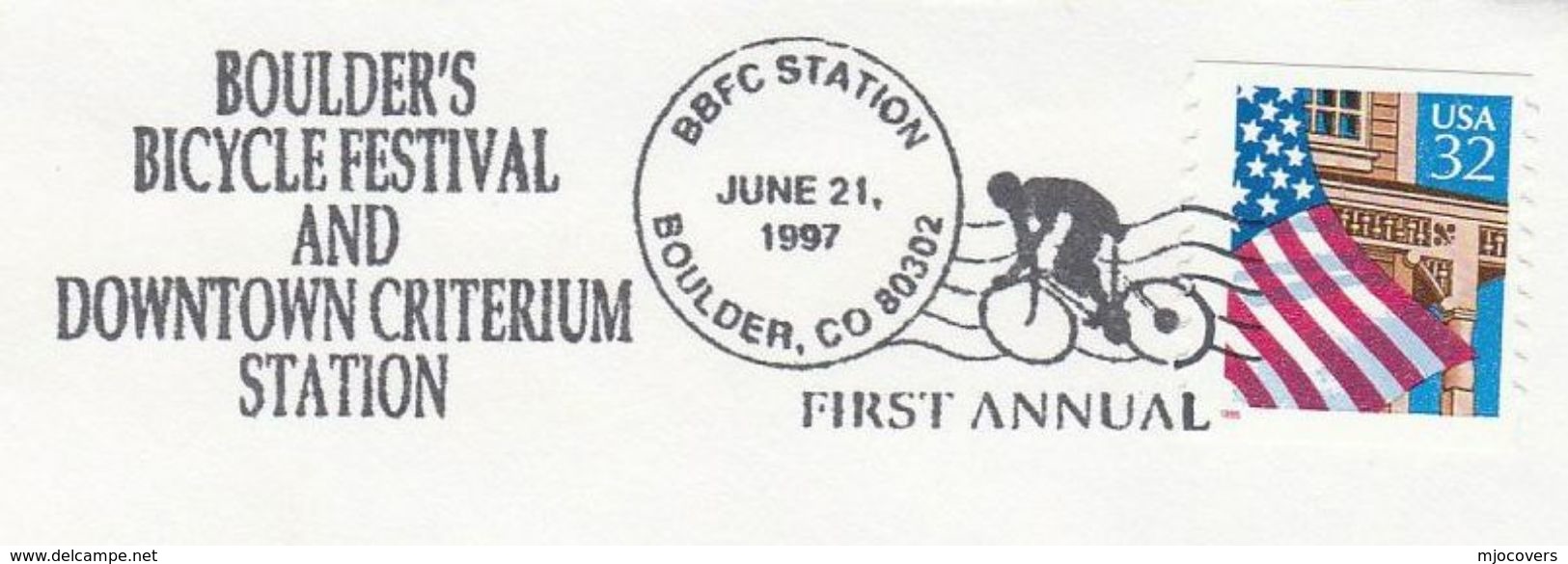 1997 BOULDER BICYCLE FESTIVAL EVENT COVER  Usa Sport Bike Cycle Race Cycling Stamps - Cycling