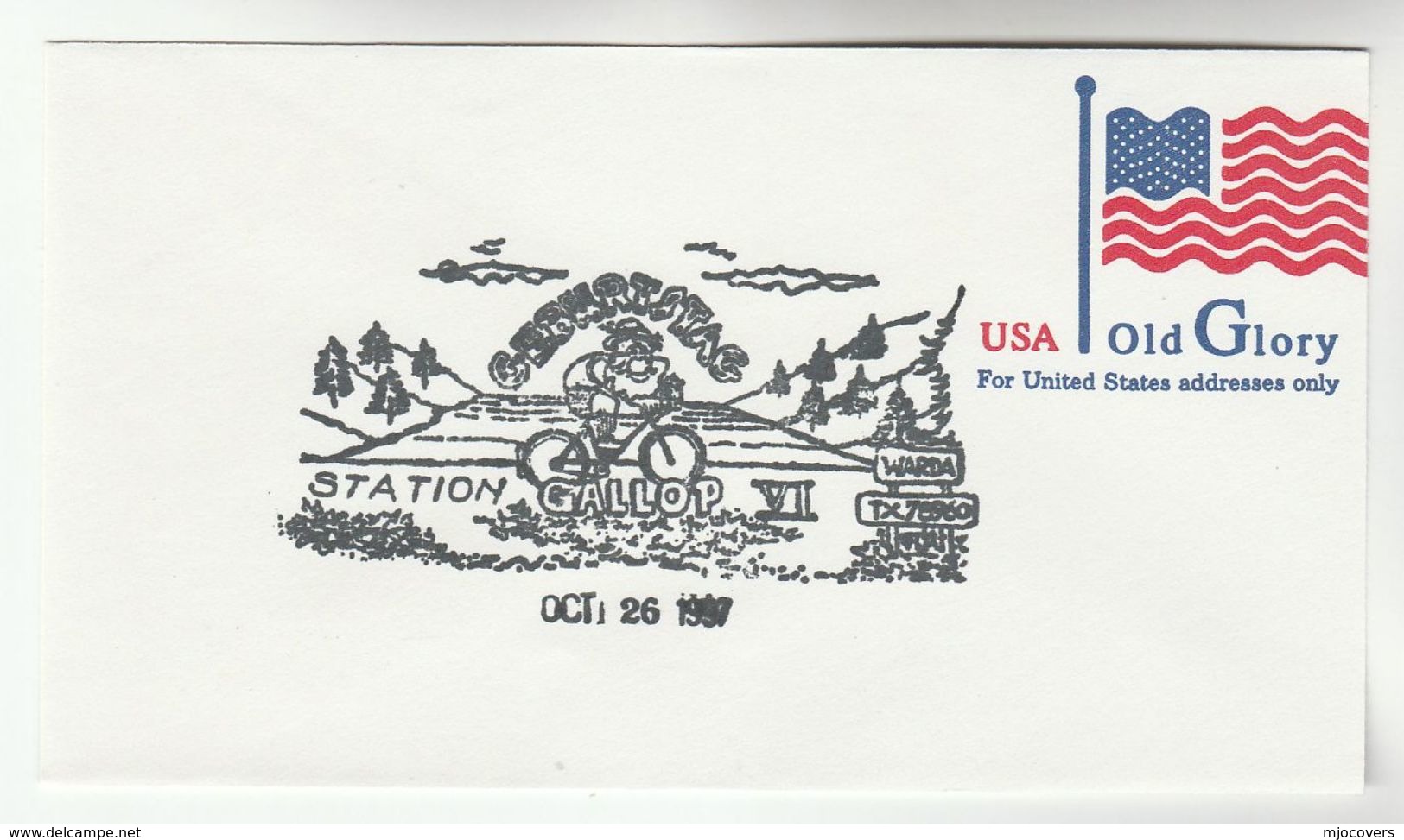 1997 The GALLOP CYCLE RIDE EVENT COVER Usa Sport Bike Bicycle Cycling Race Stamps Postal Stationery - Cycling