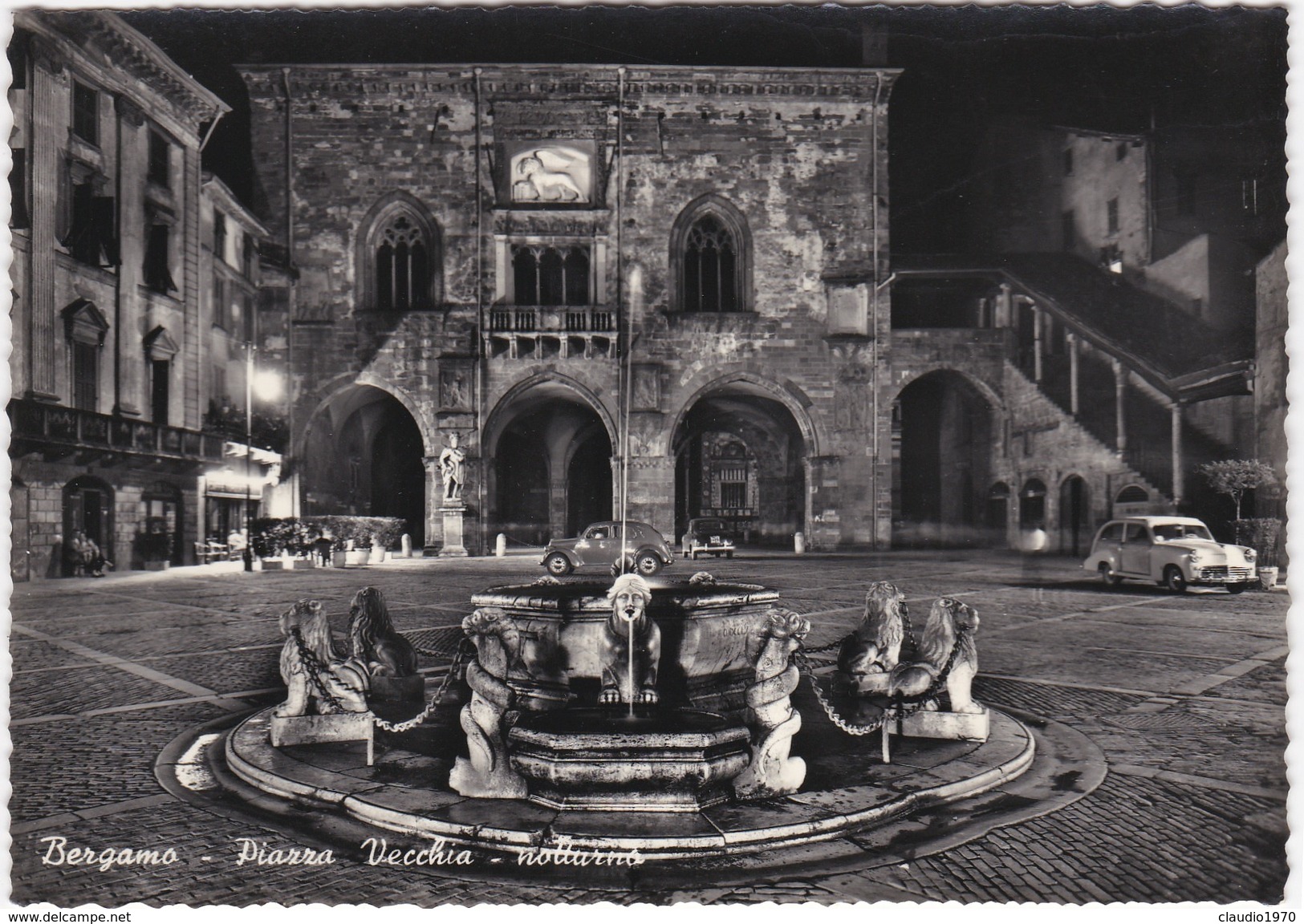 CARTOLINA - POSTCARD - BERGAMO - PIAZZA VECCHIA - NOTTURNO - Bergamo