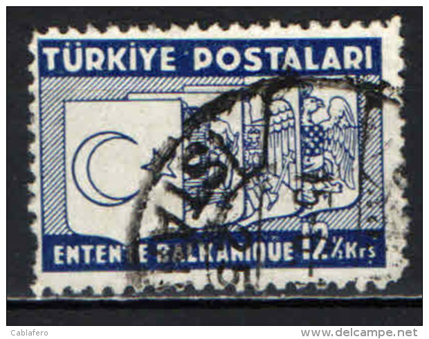 TURCHIA - 1937 - The Balkan Entente - USATO - Oblitérés