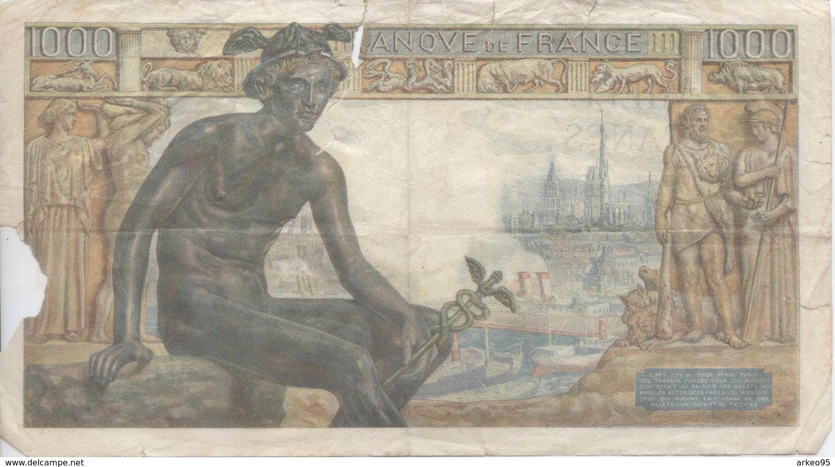 Billet De 1000 Francs Déméter, 1942, Série C 275 - 1 000 F 1942-1943 ''Déesse Déméter''