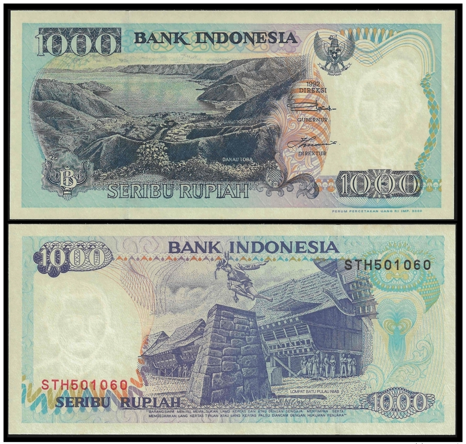 Indonesia 1000 RUPIAH 2000 P 129i UNC (Indonésie, Indonesien, Indonesië) - Indonesia