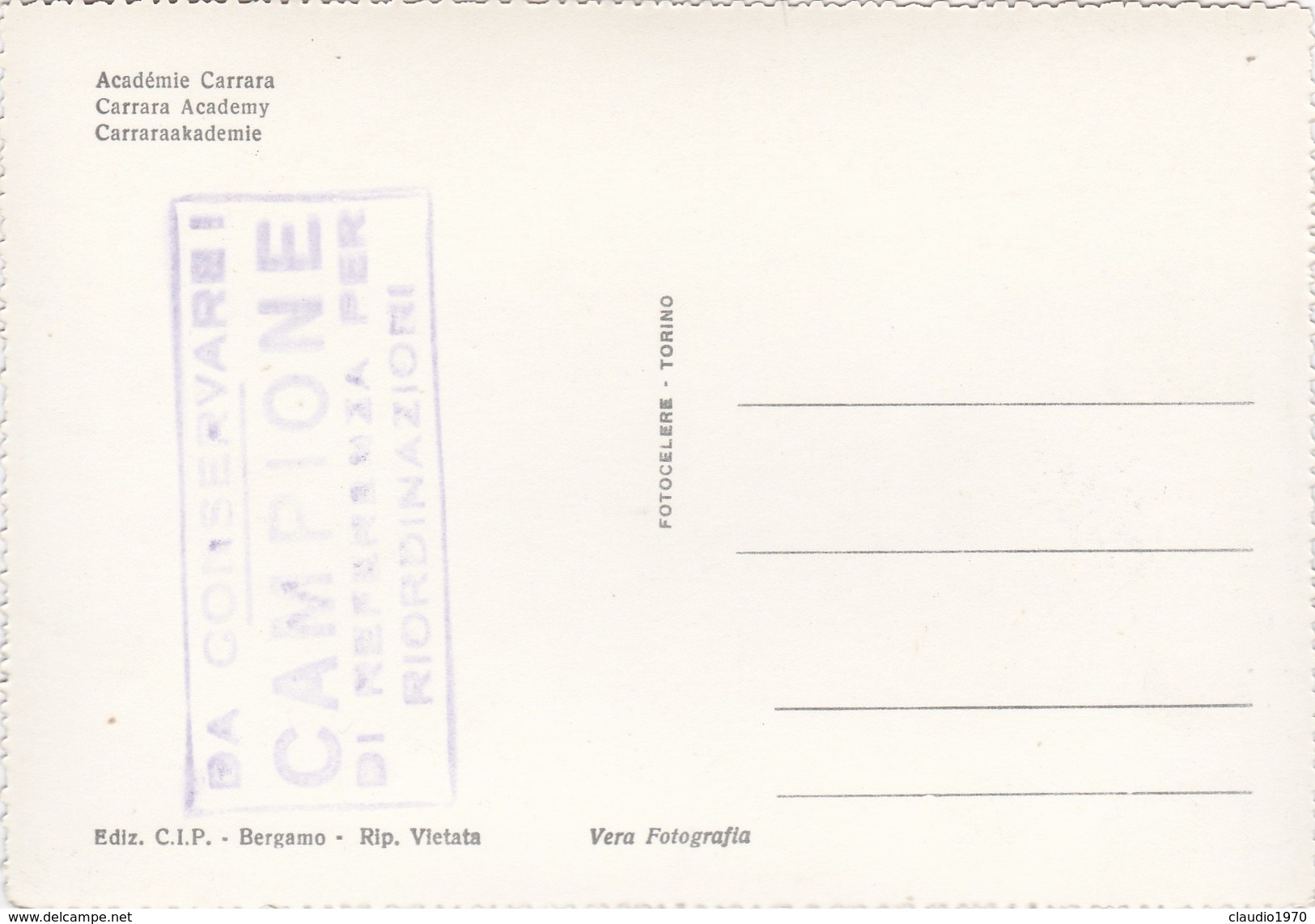 CARTOLINA - POSTCARD - BERGAMO - ACCADEMIA CARRARA - Bergamo