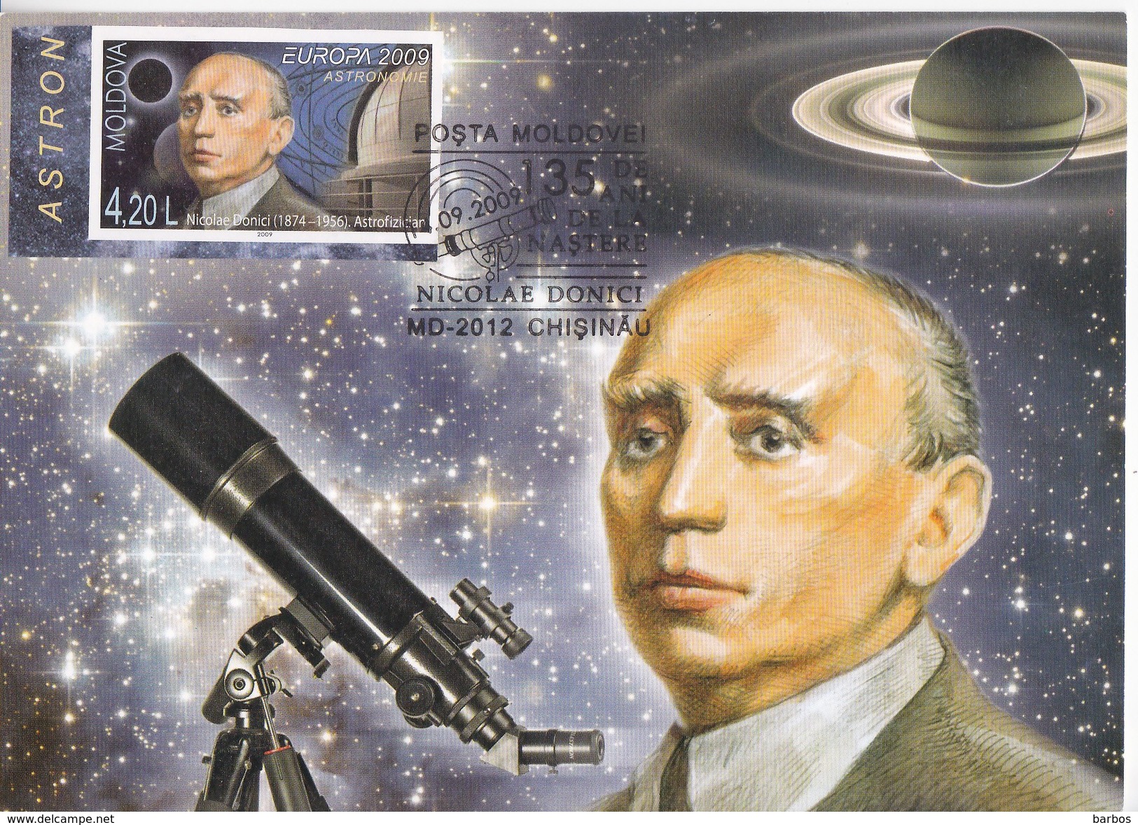 2009 , Moldova , Moldavie , Nicolae Donici , Maximum Card , Russian , Romanian And French Astronomer , Maxicard - Astronomy