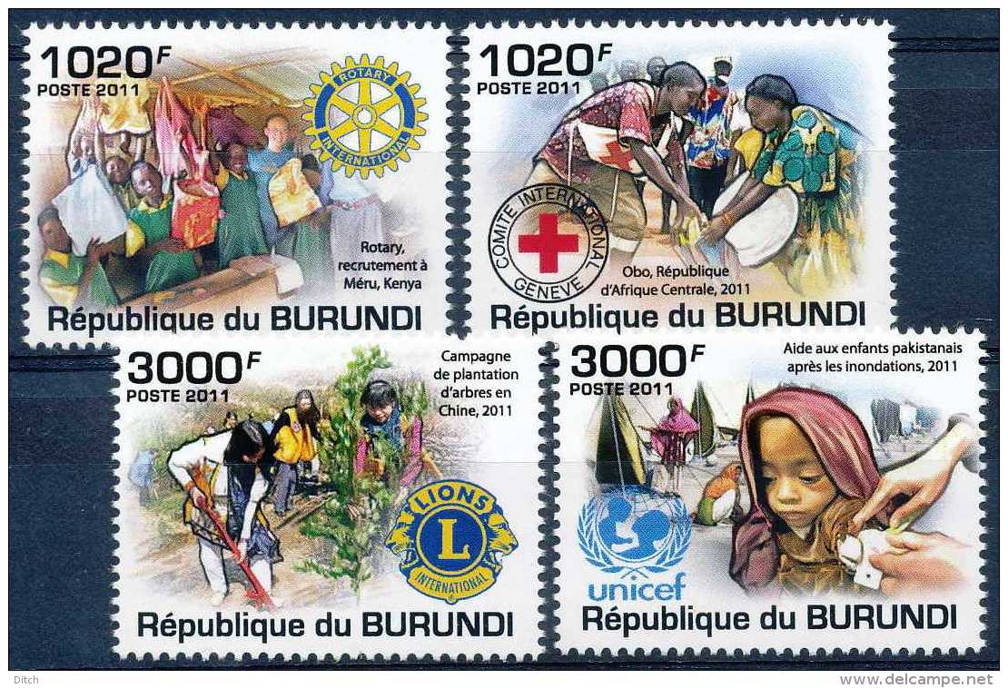 D- BURUNDI 2011 - Les Organisations Humanitaires, Rotary, Lions, Croix Rouge, UNICEF - Rotary, Lions Club