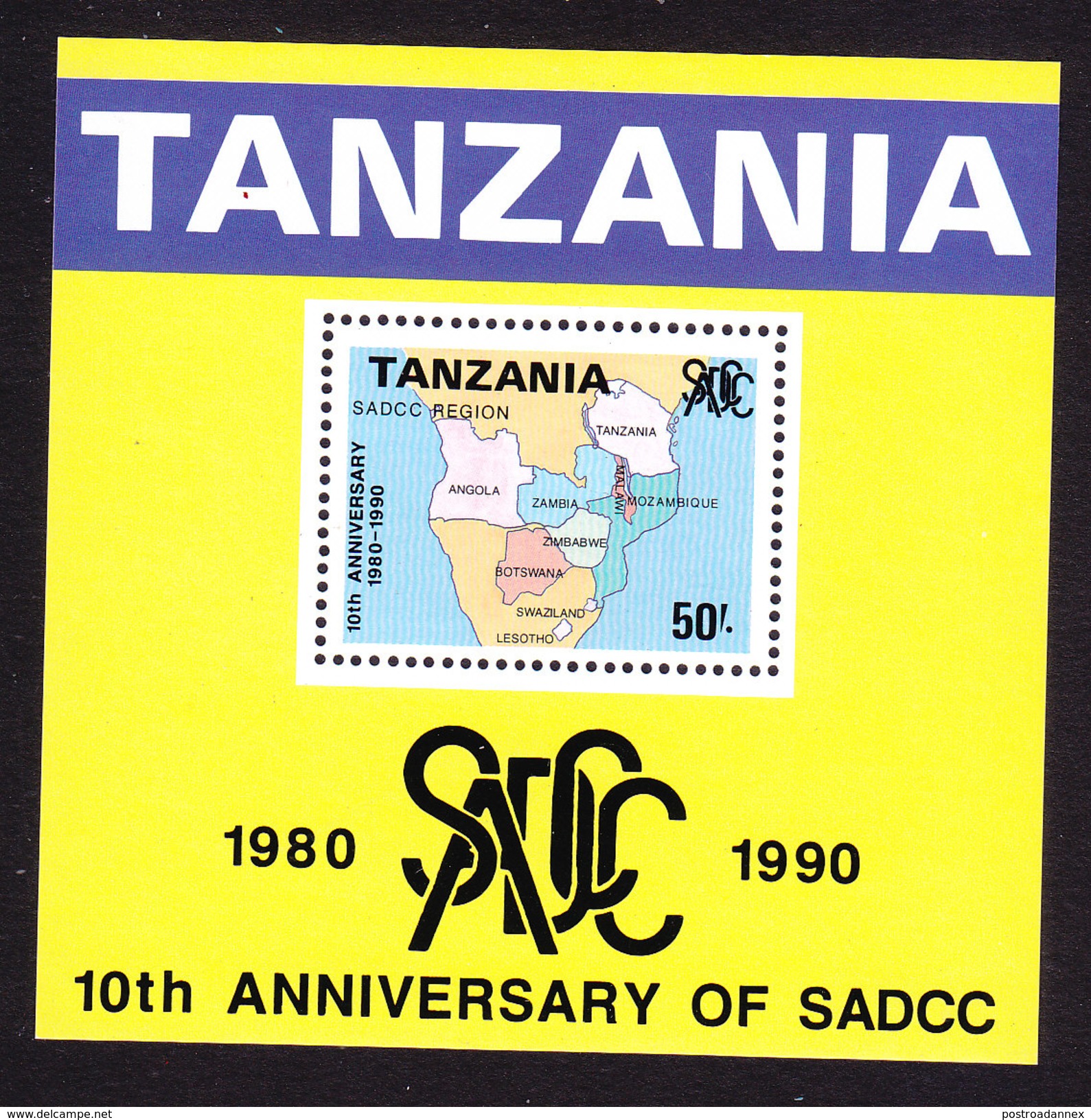 Tanzania, Scott #594, Mint Never Hinged, SADCC, Issued 1990 - Tanzania (1964-...)