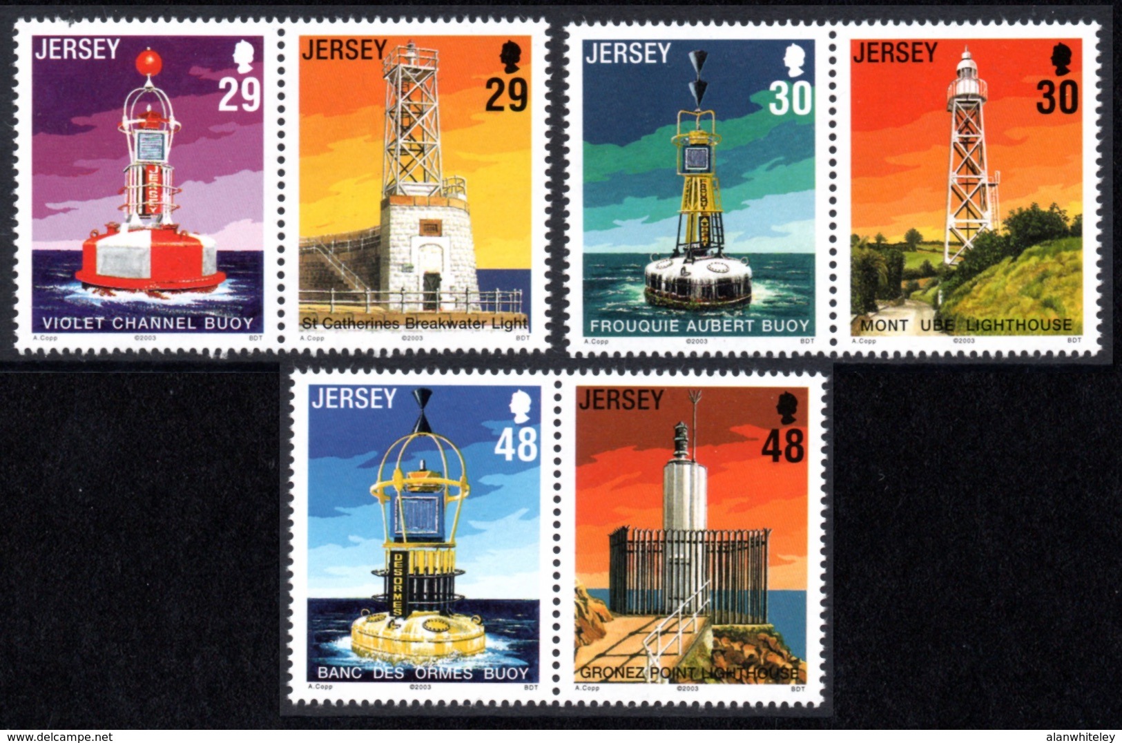 JERSEY 2003 Jersey Lighthouses: Set Of 3 Pairs Of Stamps UM/MNH - Jersey