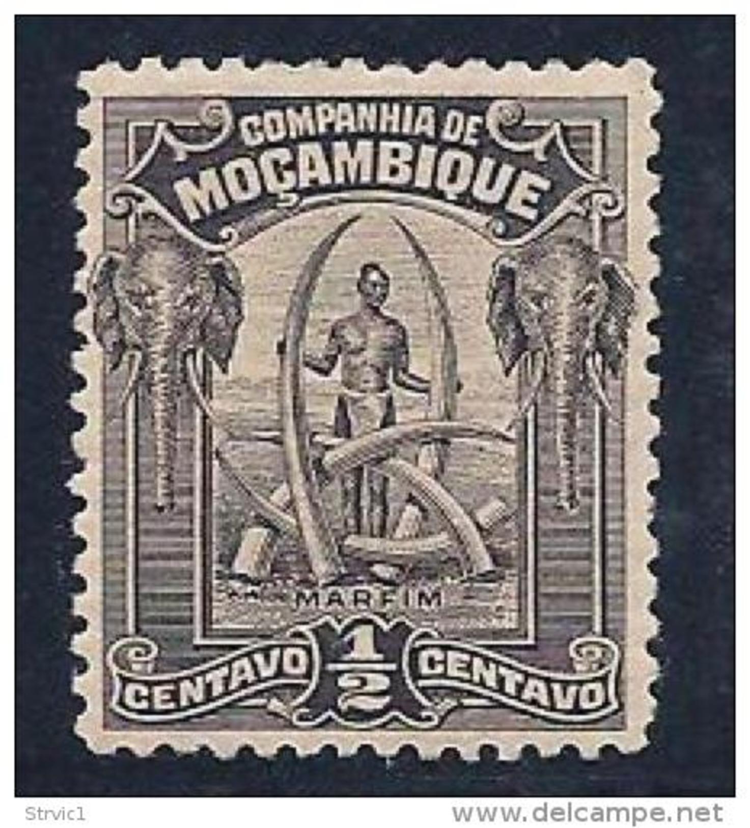 Mozambique Company, Scott # 110 MNH Man & Ivory Tusks, 1918 - Mozambique