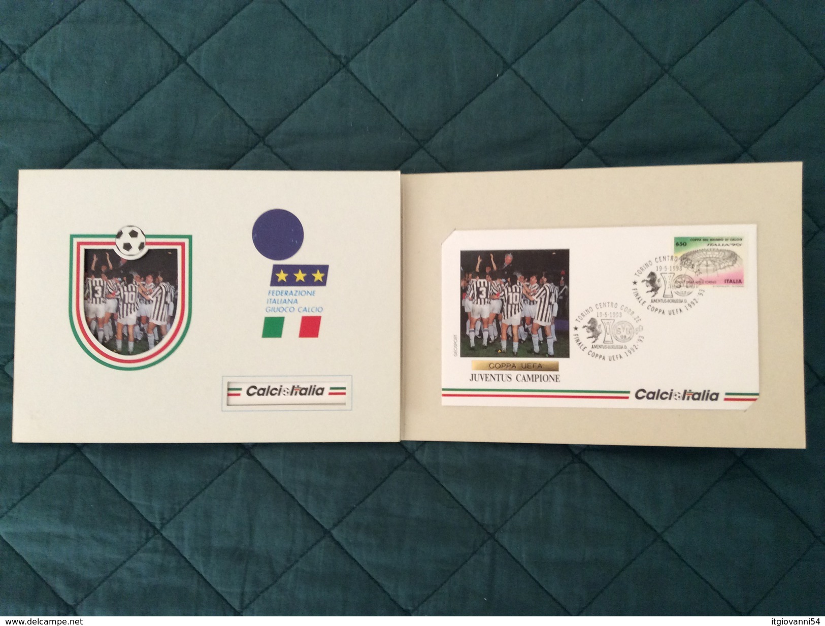 Folder Con Busta Ufficiale Geosport CalcioItalia Juventus Campione Coppa UEFA 1992-1993 - Eurocopa (UEFA)