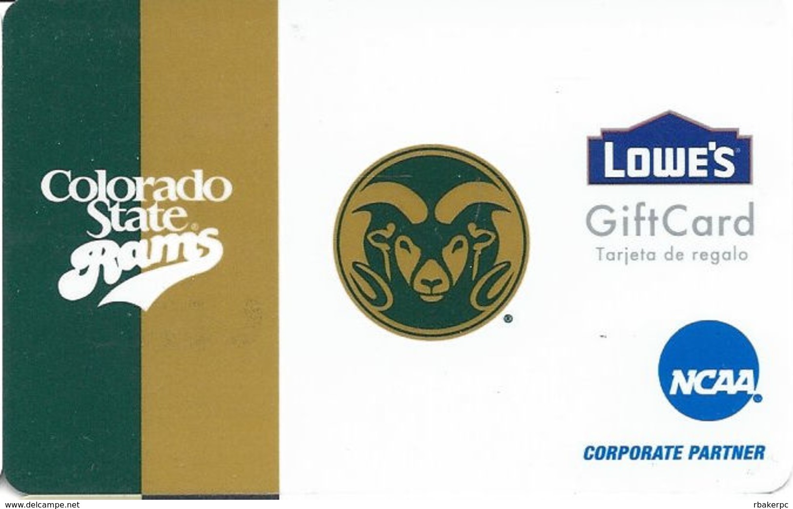 Lowes NCAA Gift Card - Colorado State Rams - Gift Cards