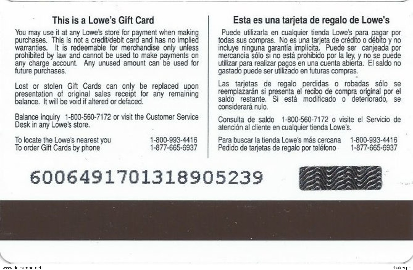 Lowes NCAA Gift Card - Connecticut Huskies - Gift Cards