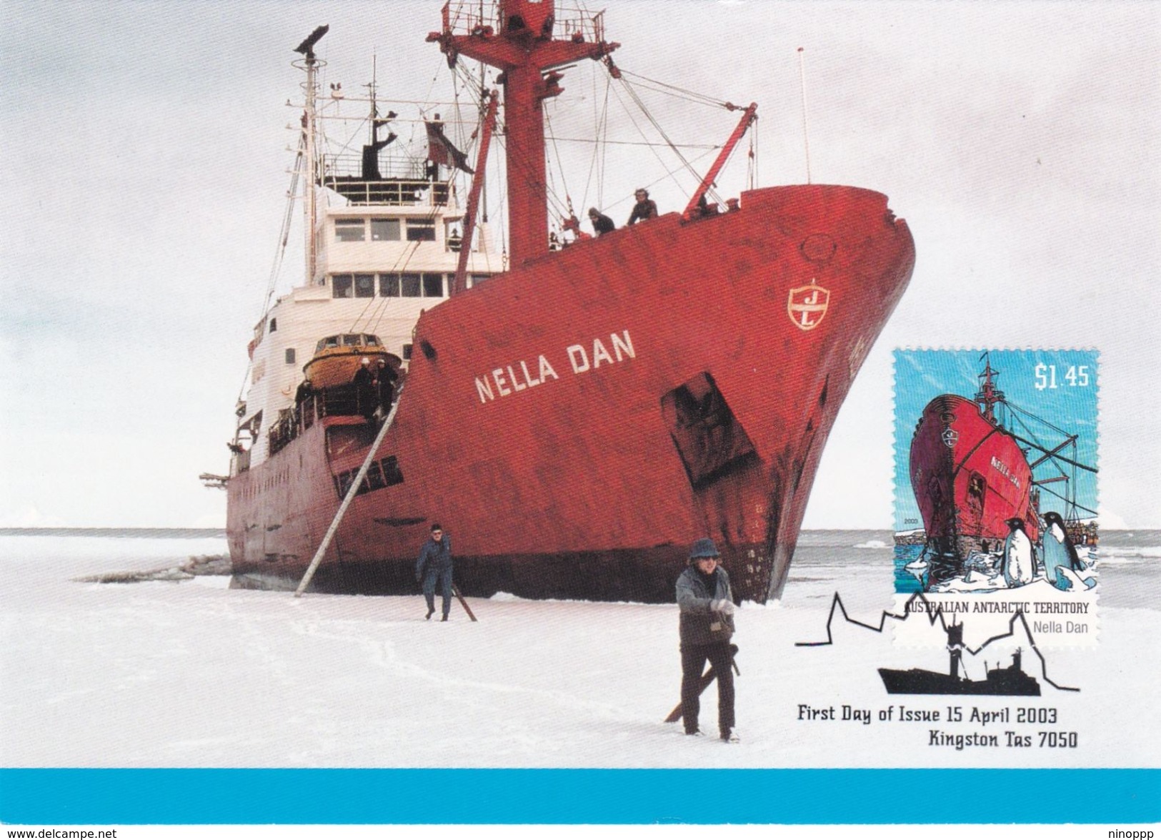 Australian Antarctic Territory 2003 Antarctic Ships, Nella Dan In The Ice, Maximum Card - Maximum Cards