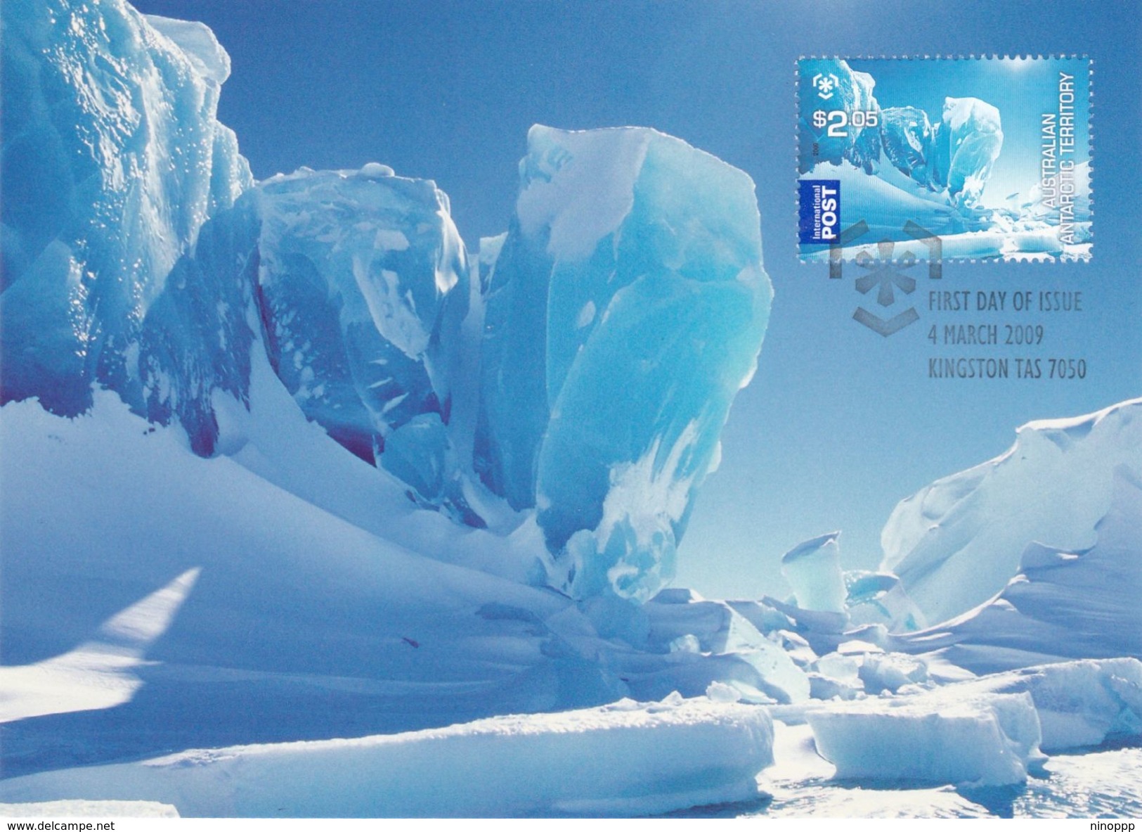 Australian Antarctic Territory 2009 Poles And Glaciers, Jade Iceberg, Maximum Card - Maximum Cards