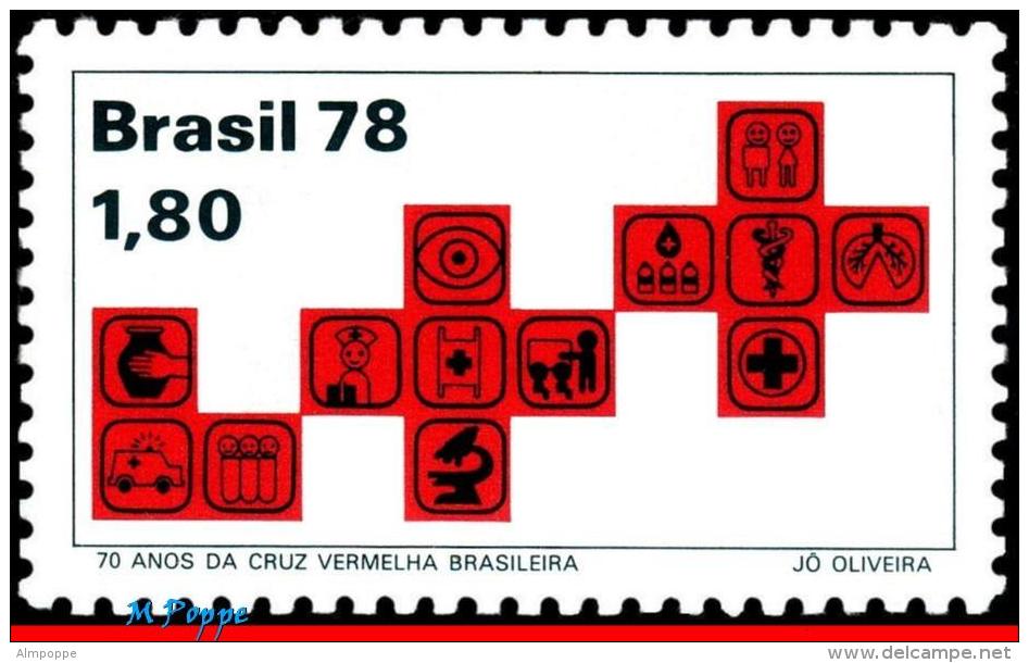 Ref. BR-1597 BRAZIL 1978 HEALTH, RED CROSS AND ACTIVITIES,, 70TH ANNIV., MI# 1691, MNH 1V Sc# 1597 - Unused Stamps