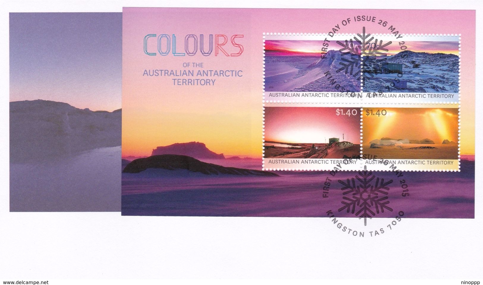 Australian Antarctic Territory 2015 Colours Of Antarctic Territory Miniature Sheet FDC - FDC