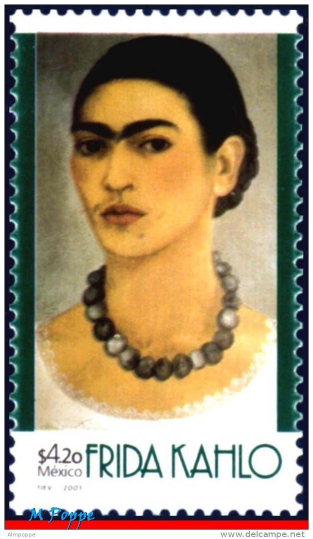 Ref. MX-2228 MEXICO 2001 JOINT ISSUE, WITH USA, FRIDA KAHLO,, PAINTER, FAMOUS PEOPLE, MI# 2923, MNH 1V Sc# 2228 - Beroemde Vrouwen