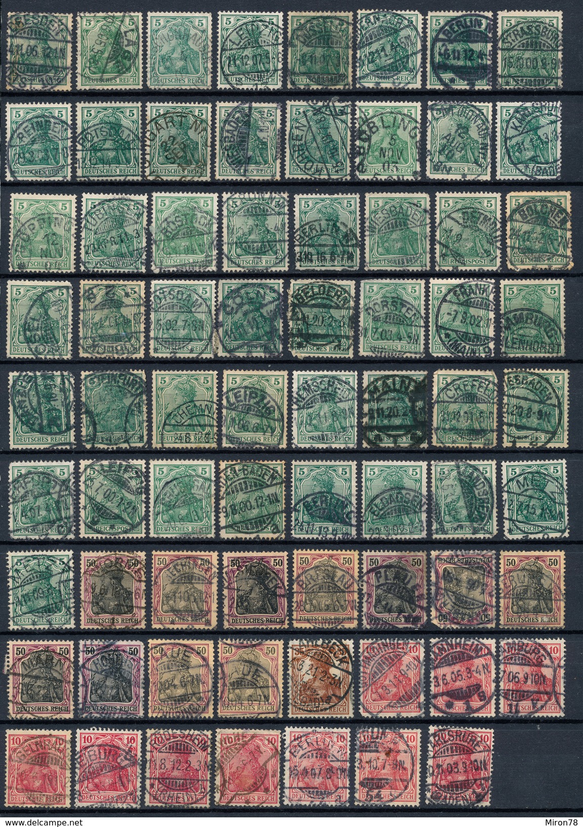 Stamps Germany 1902-1916? Fancy Cancel Used Lot#9 - Used Stamps