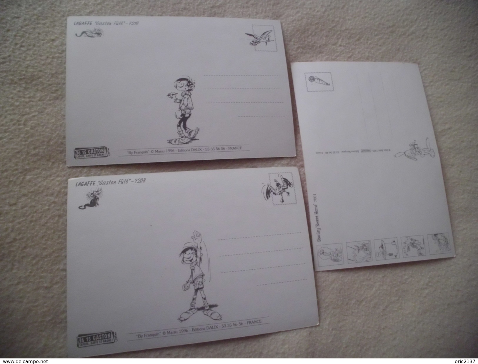 LOT DE 3 CARTES ILLUSTRATIONS HUMORISTIQUES ...LA COTE D'AZUR....STANLEY ..SIGNE DAN SALEL(1) Et LAGAFFE DE FRANQUIN(2) - Humor