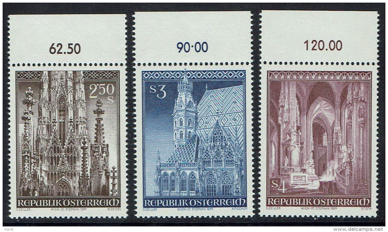 Österreich,"25. Jahrestag Der Wiedereröffnung Des Stephansdomes"  Mi Nr 1544-1546,  Feinst Postfrisch, Satz - Unused Stamps