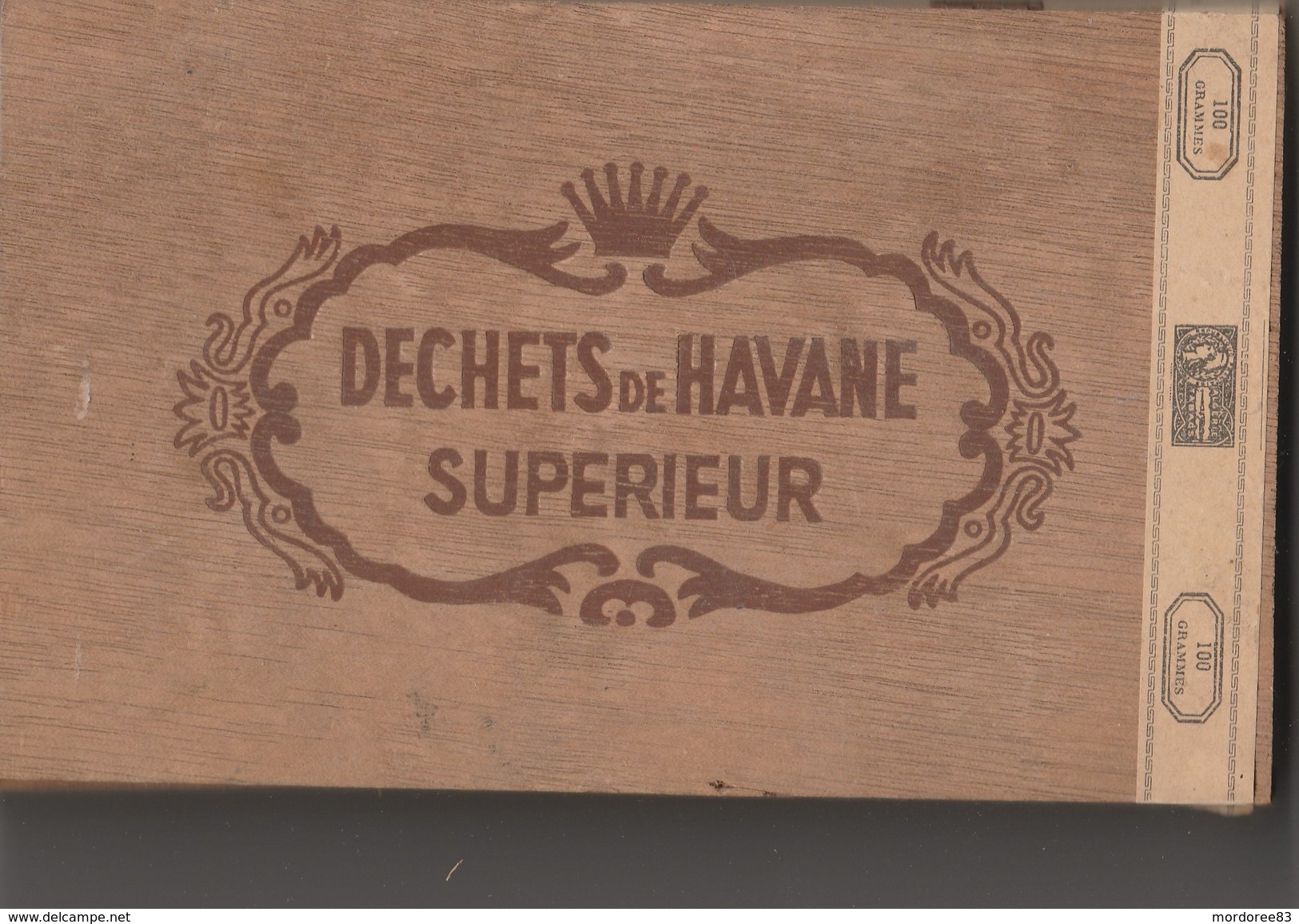 BOITE A CIGARES BOIS VIDE - DECHETS DE HAVANE SUPERIEUR 100GR -COMTE TINCHANT CIE ALGER - Cajas Para Tabaco (vacios)