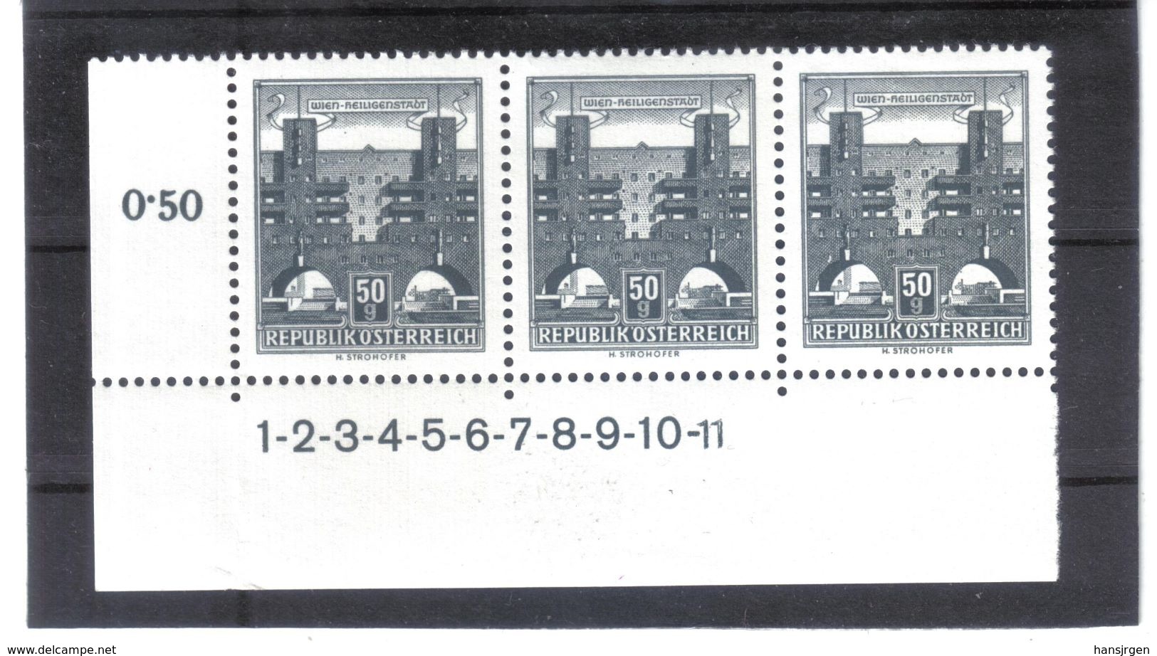 MAG692 ÖSTERREICH 1958/60  MICHL 1044 SYMBOLZAHL 1 - 11  ** Postfrisch  ZÄHNUNG Siehe ABBILDUNG - Ungebraucht