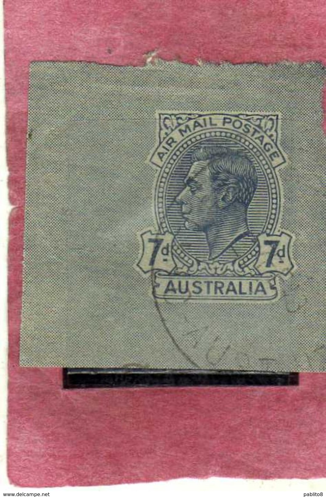 AUSTRALIA 1950 AIRMAIL AEROGRAMME POSTA AEREA AEROGRAMMA KING GEORGE VI RE PENNY 7p USATO USED OBLITERE' - Usados