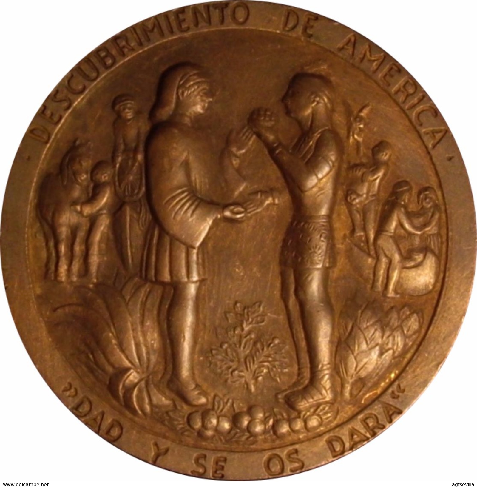 ESPAÑA. MEDALLA ASOCIACIÓN NUMISMÁTICA ESPAÑOLA. DESCUBRIMIENTO AMÉRICA. 1.964. ESPAGNE. SPAIN MEDAL - Professionals/Firms