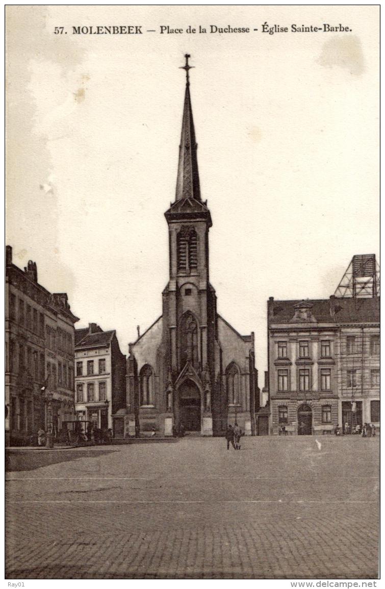 BELGIQUE - BRUXELLES - MOLENBEEK - Place De La Duchesse - Eglise Sainte-Barbe. - St-Jans-Molenbeek - Molenbeek-St-Jean