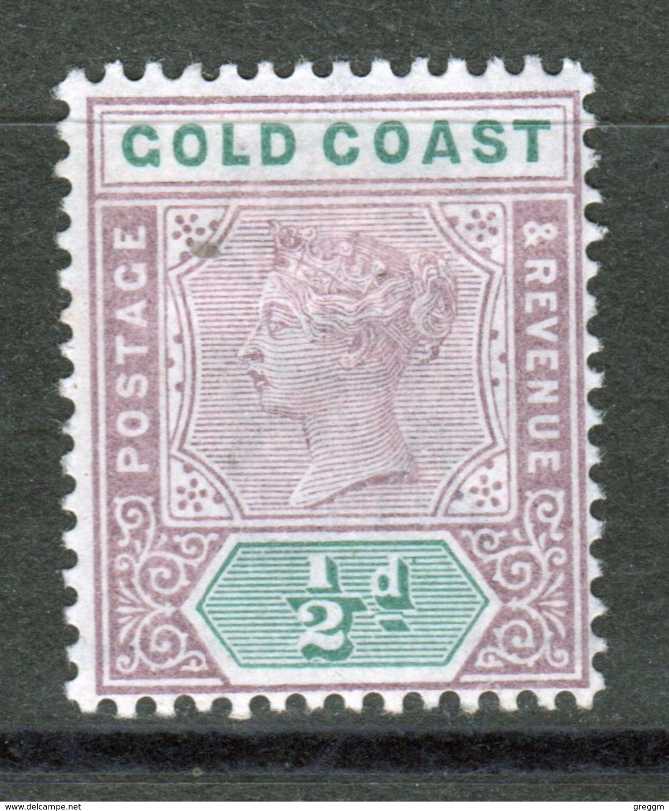 Gold Coast Queen Victoria ½d Dull Mauve And Green Stamp From 1898. - Costa D'Oro (...-1957)