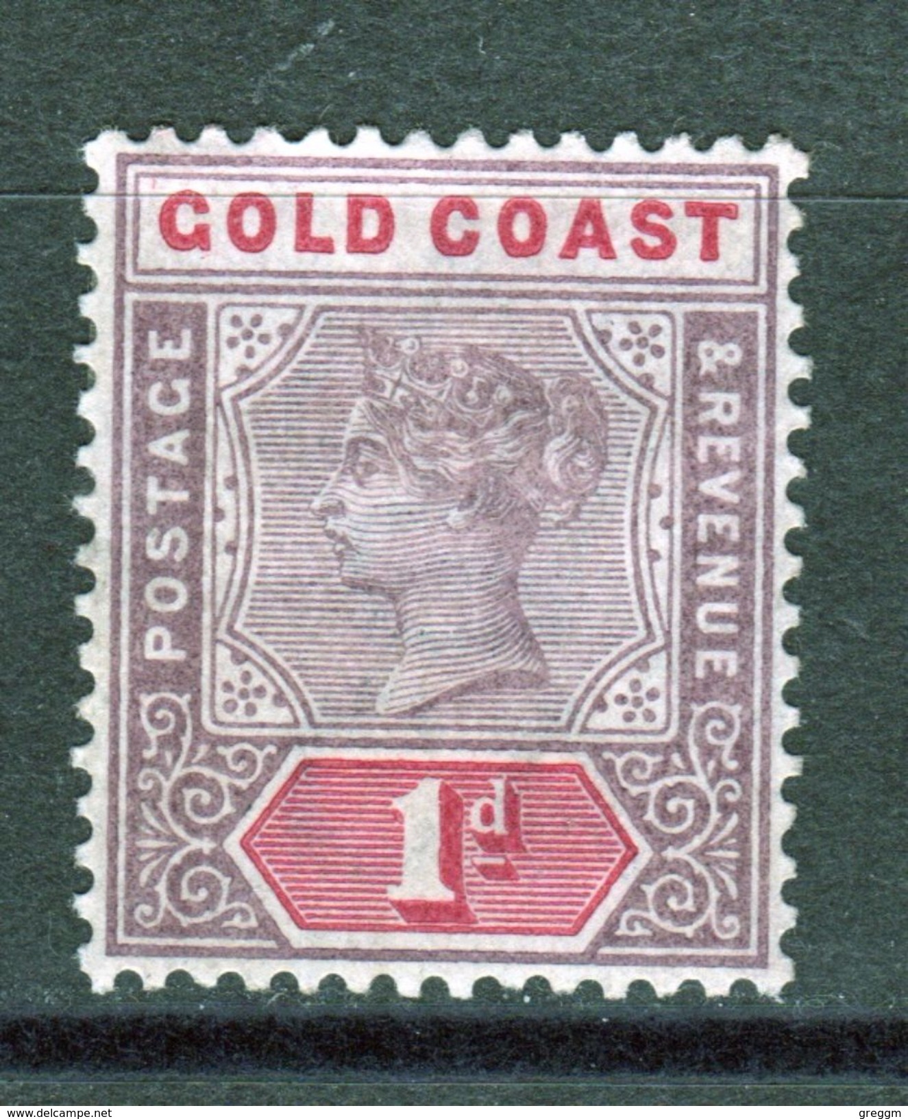 Gold Coast Queen Victoria 1d Dull Mauve And Red Stamp From 1898. - Gold Coast (...-1957)